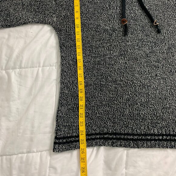 Amnesia Men’s Black & White Speckled Hoodie – Size M, 100% Acrylic, Elbow Patche - Picture 13 of 16